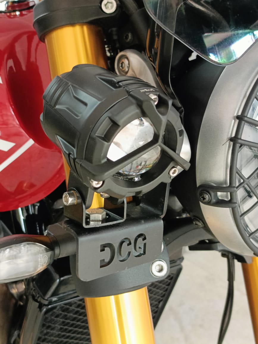 DCG Fog Light Mount for Triumph Speed 400 | Clamp Brackets (Black, Set of 2)