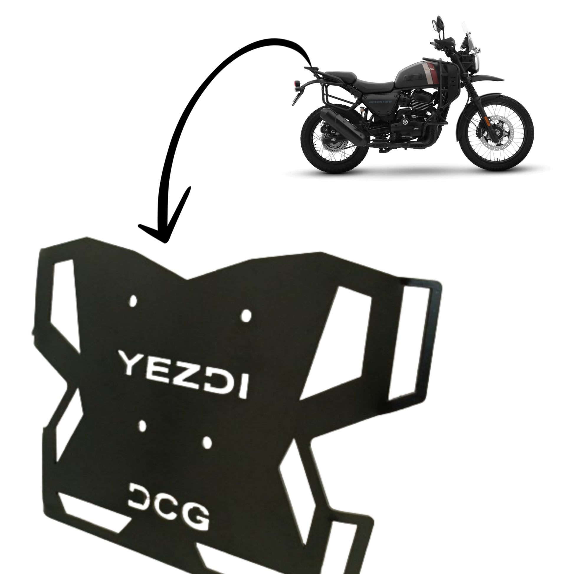 DCG Tail Rack Plate for Yezdi Adventure